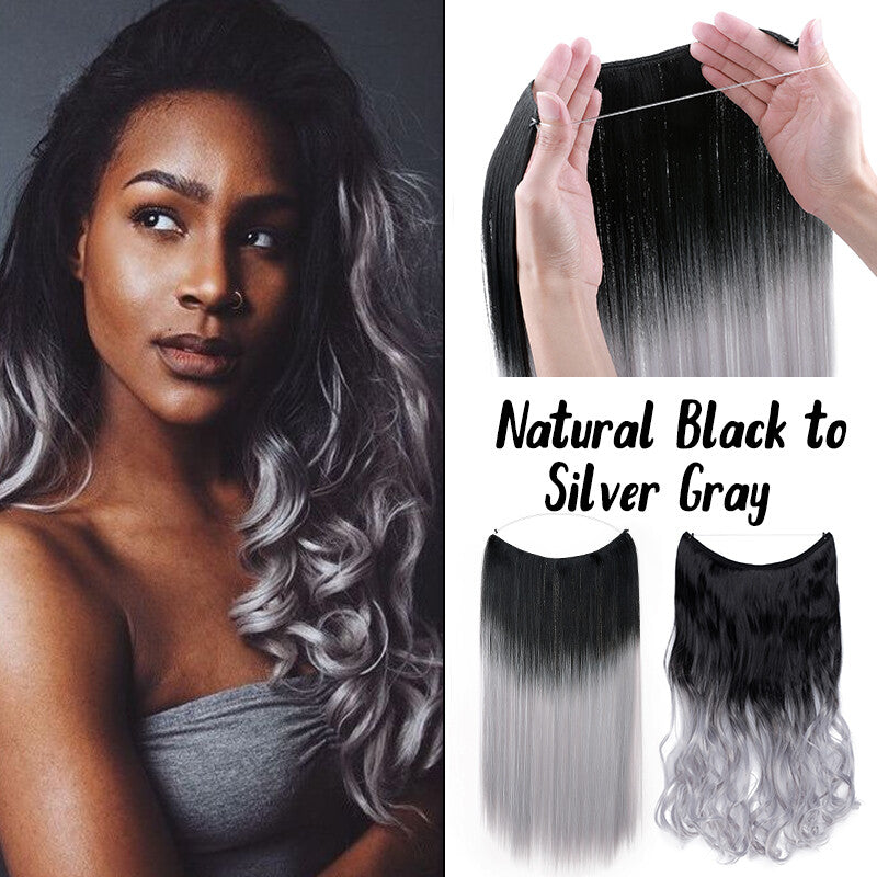 Natural Wire-In Hair Extensions Clip-In Nano Ring Hairpiece - Versatile & Easy to Use