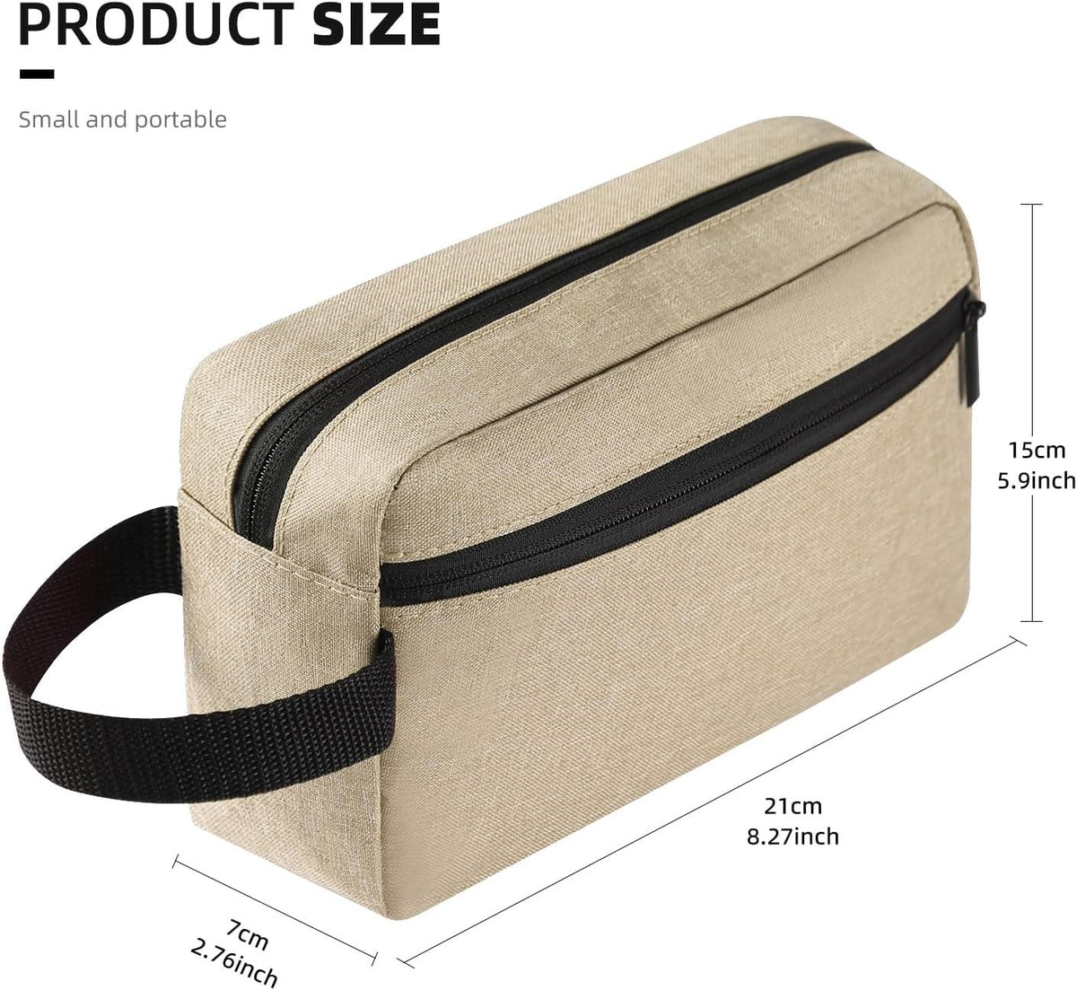 Travel Toiletry Bag for Women Men Hanging Cosmetic Organizer Khaki