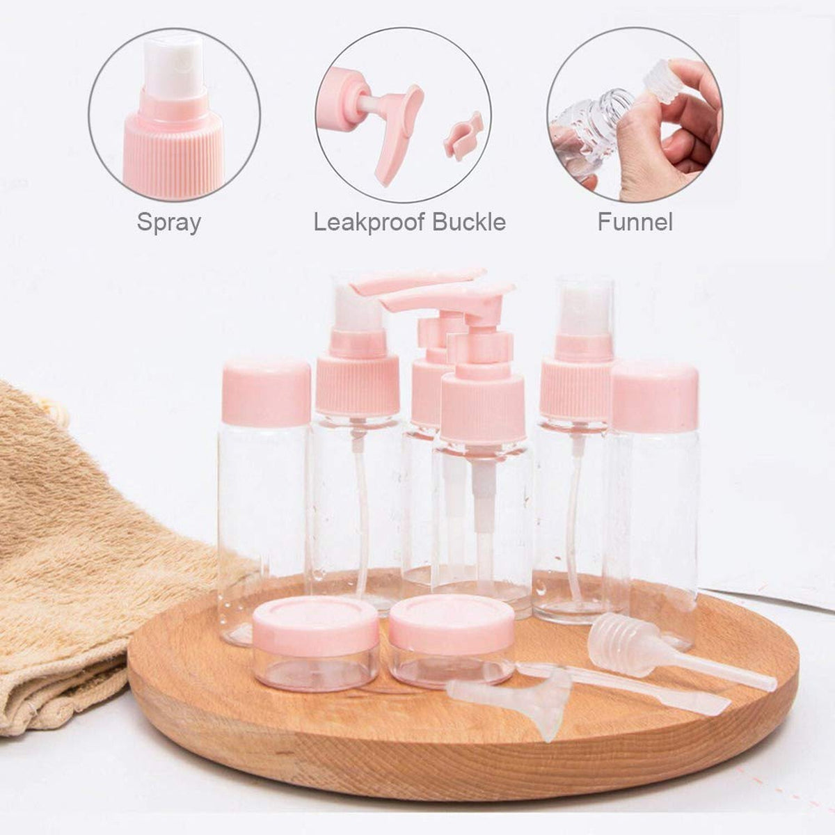 Travel Toiletry Bottle Kit TSA Approved Leak Proof Portable Containers Set