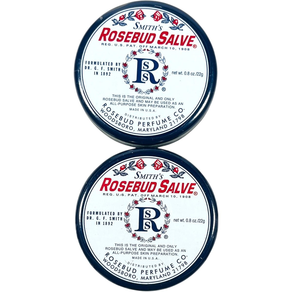 Rosebud Salve Lip Balm Pack - 2 x 0.08 oz Moisturizing Lip Care