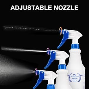 All-Purpose 24 Oz Plastic Spray Bottles - Chemical Resistant Leak-Proof Mister Set