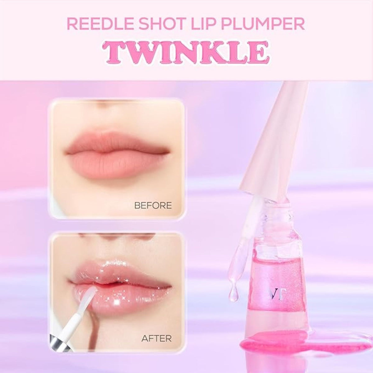Lip Plumper Gloss with Subtle Sparkle - Volumizing Lip Shine 4.5g