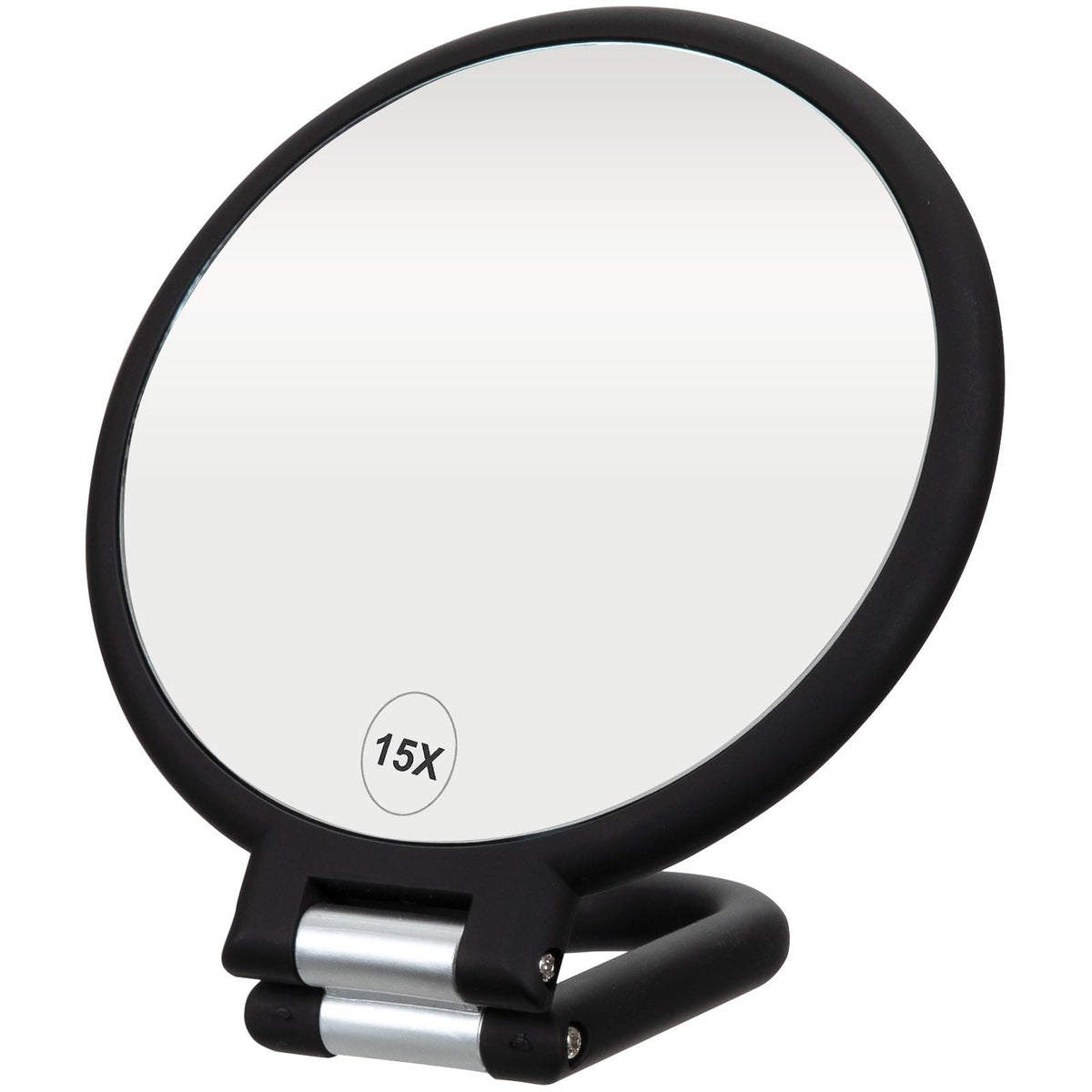 Magnifying Handheld Mirror 1X/15X with Folding Travel Design