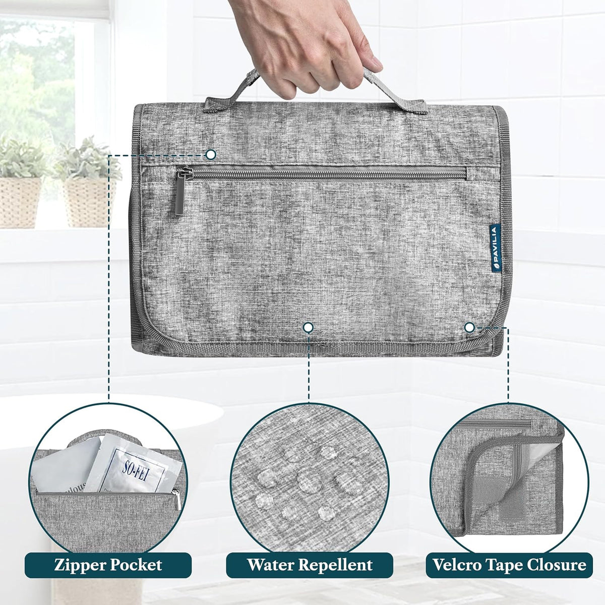 Large Hanging Waterproof Travel Toiletry Bag for Women and Men