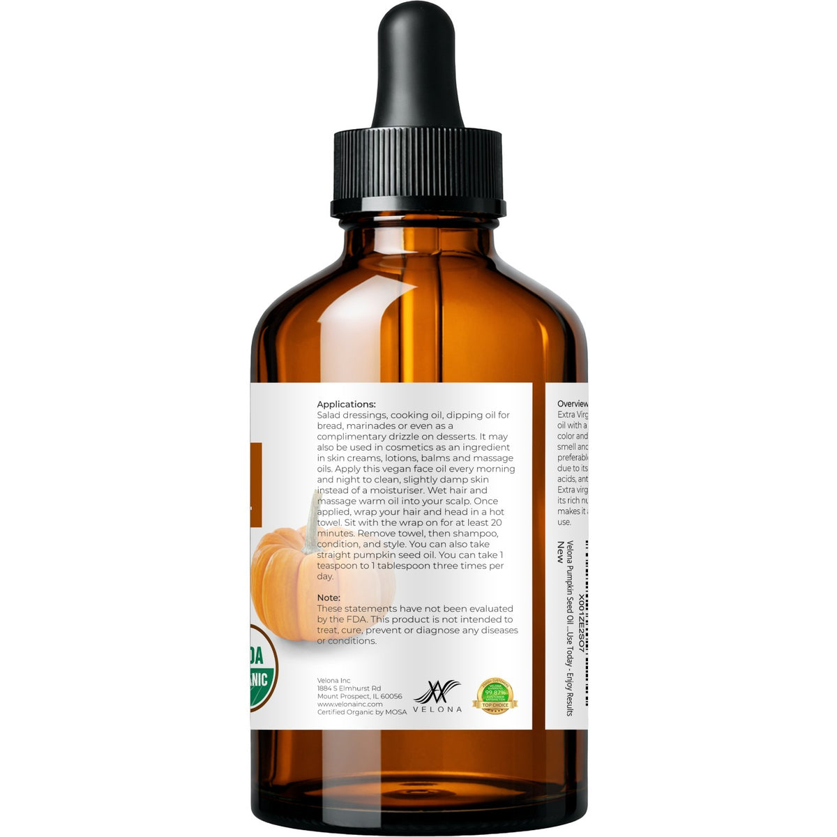 Organic Pumpkin Seed Oil - Cold Pressed Virgin Culinary & Cosmetic Oil, 2 Fl Oz to 1 Gallon