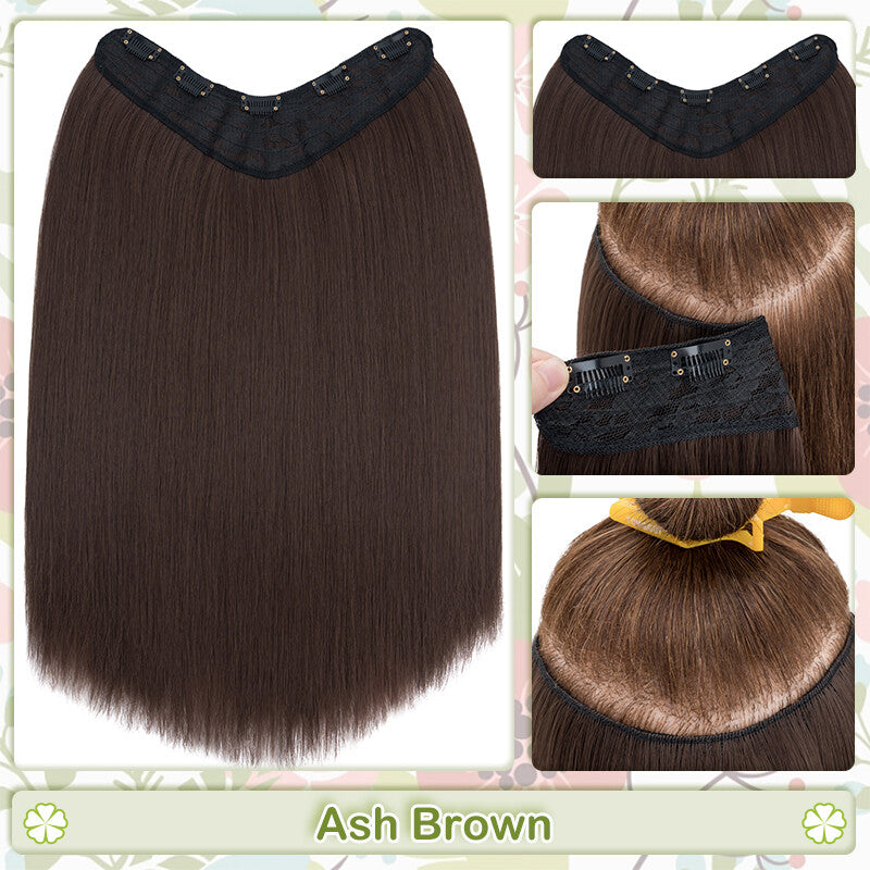 One Piece Clip-In Hair Extensions 3/4 Full Head V-Shaped Hairpiece Multiple Colors & Lengths