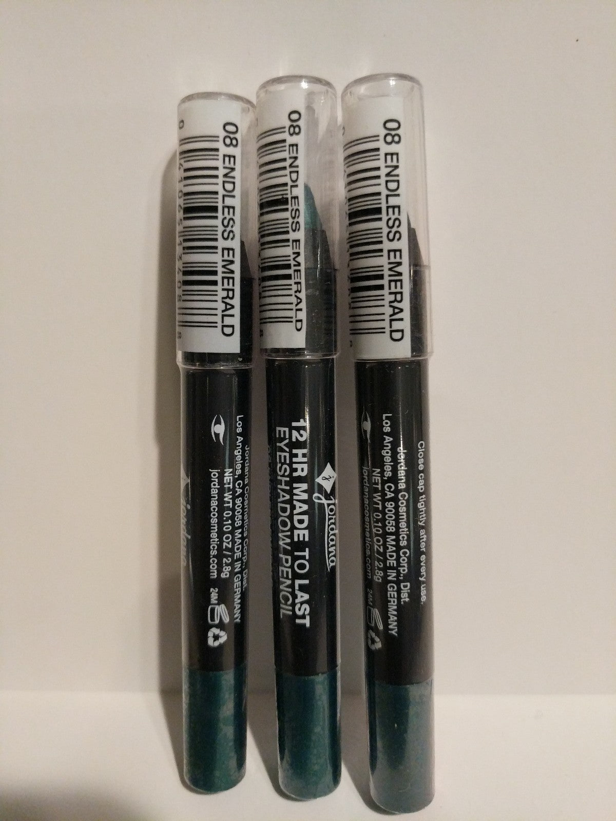 Jordana 12 Hr Eye Shadow Pencil Endless Emerald Set of 3