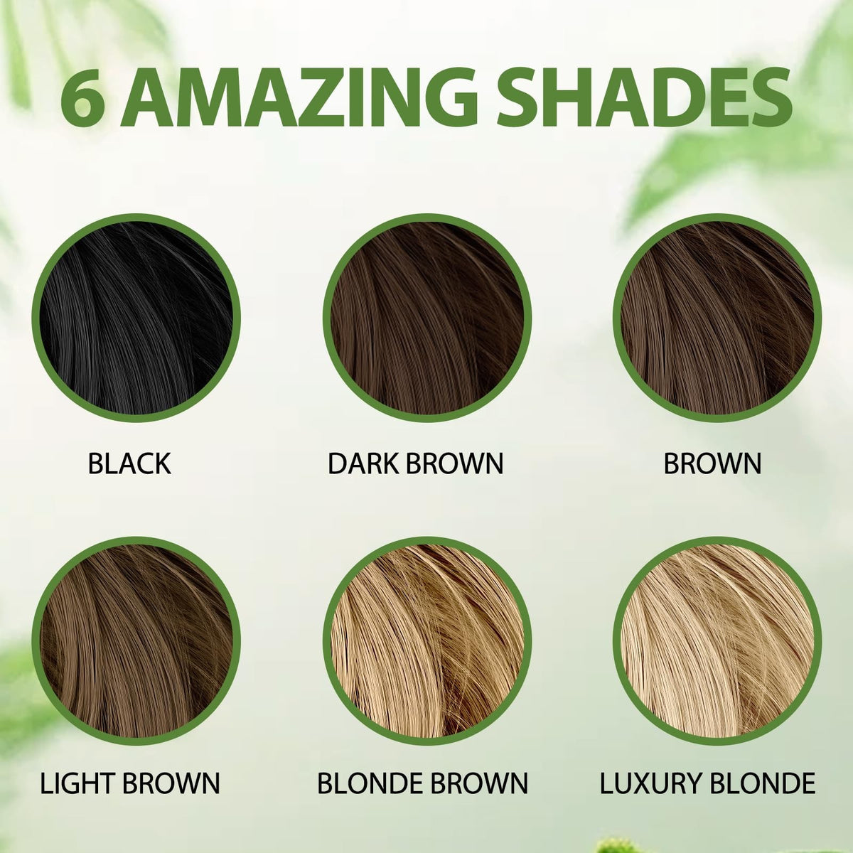 Light Brown Hair Dye Shampoo - Full Gray Coverage & Nourishing Botanicals