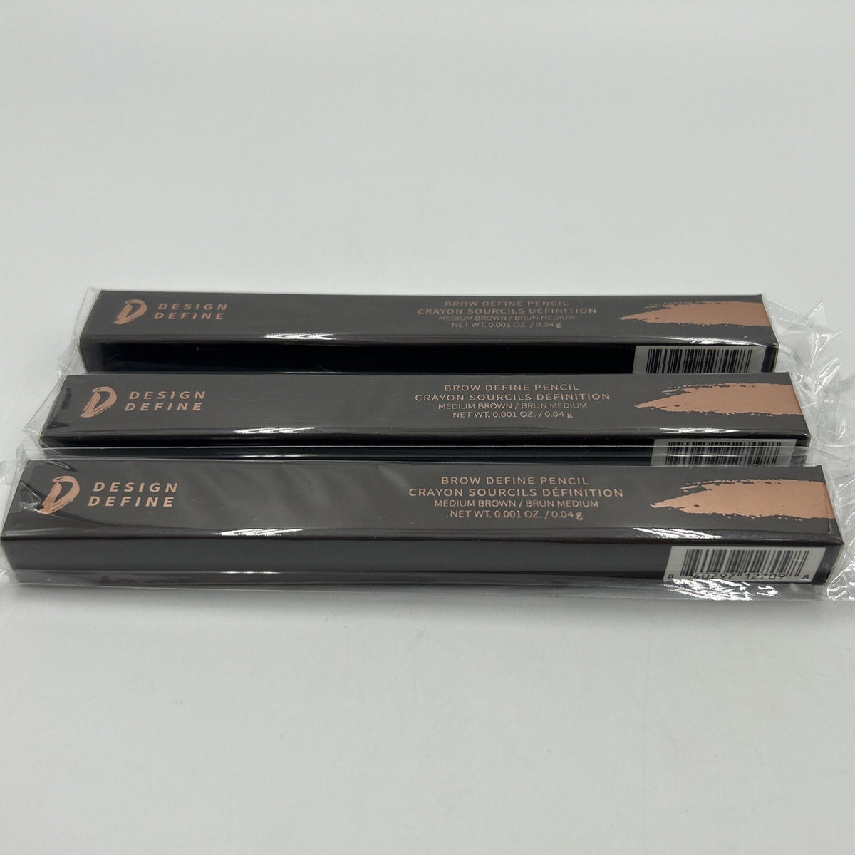 Design Define Brow Definer Pencils – Medium Brown, 3-Pack