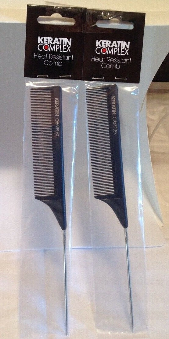 Heat Resistant Metal Tail Comb - 9.25 Inch Hair Styling Tool - Lot of 2