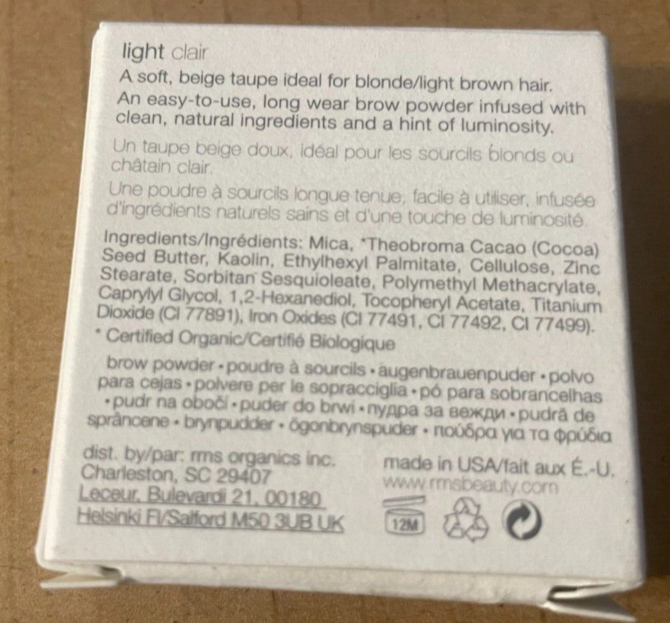 Back2Brow Powder Light - Brow Makeup Powder for Women by RMS Beauty