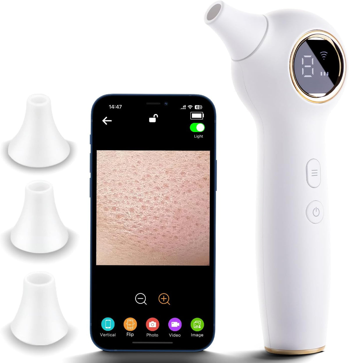 Blackhead Extractor with Camera - Pore Vacuum Remover for Face & Skin Care