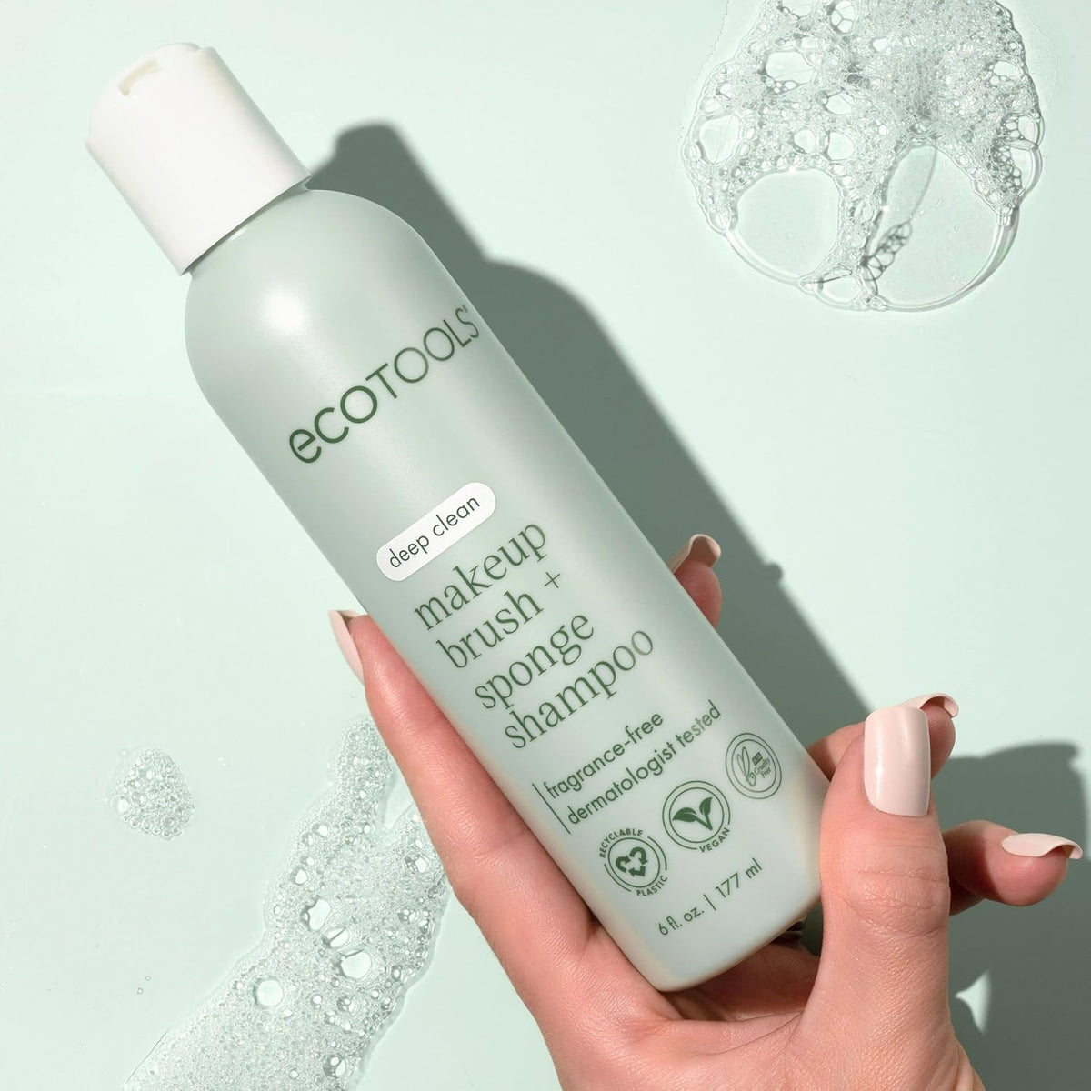 Makeup Brush and Sponge Cleaner - Gentle Plant-Based Shampoo for Impurities