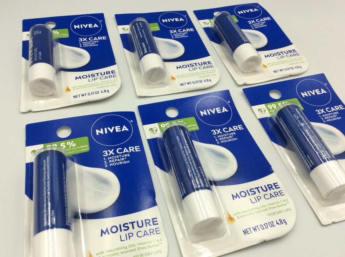 Moisturizing Lip Balm with Shea Butter - NIVEA Lip Care Set, 6 Stick Pack