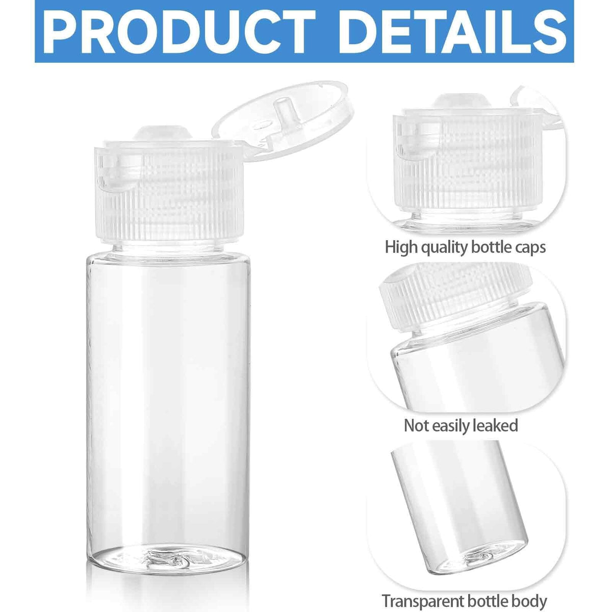 Travel Size Makeup Sample Containers Set - Leak-Proof Liquid Bottles, 12 Pack