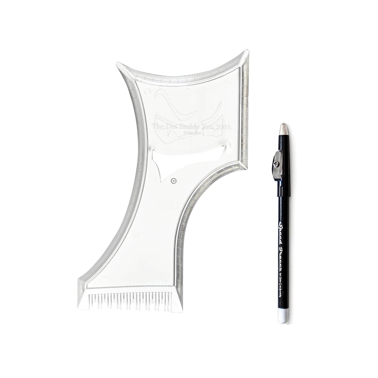 Beard Shaping Template with Built-in Comb and Pencil for Grooming