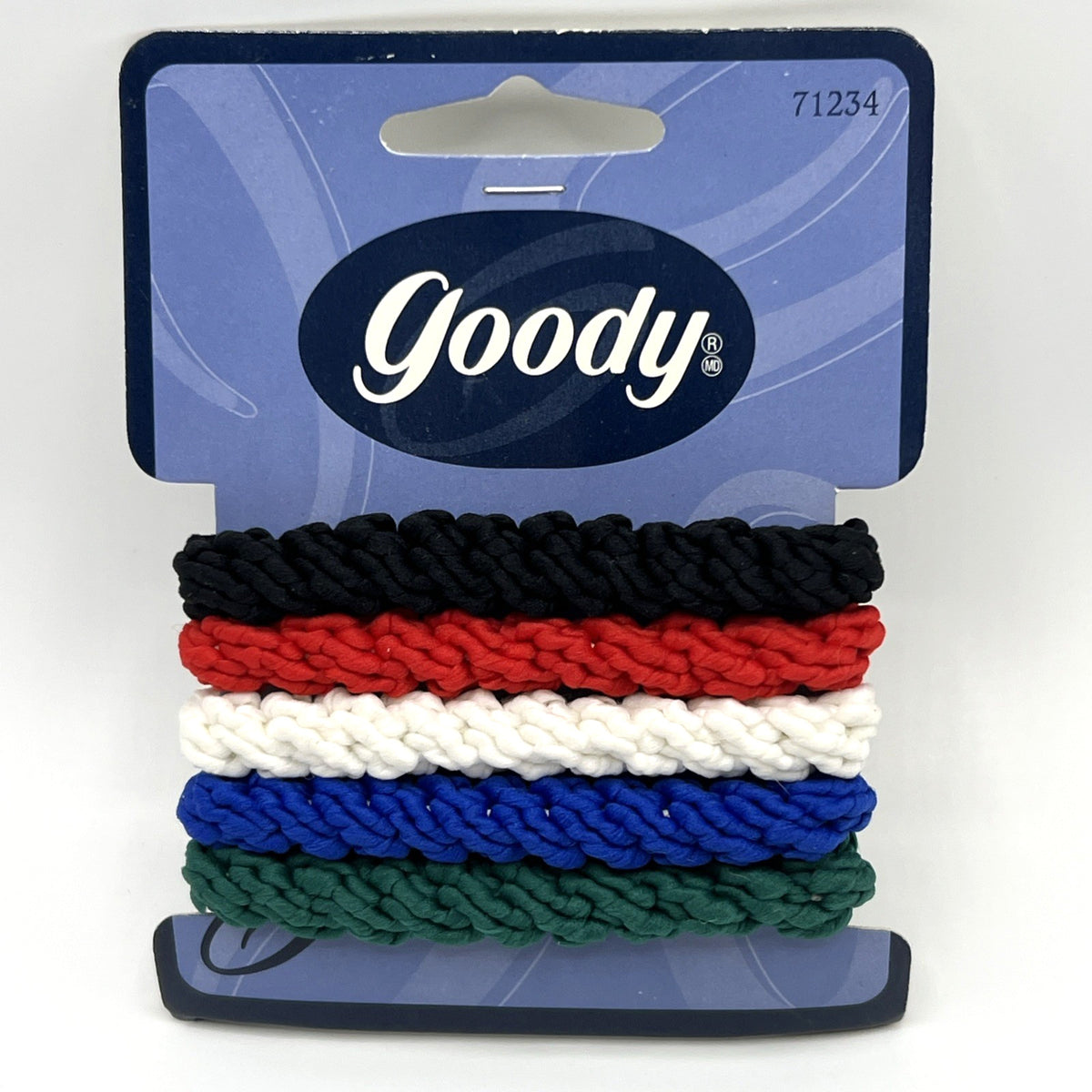 Goody Pony Twist Ponytail 5 Pc Black Pink White Blue Green #71234