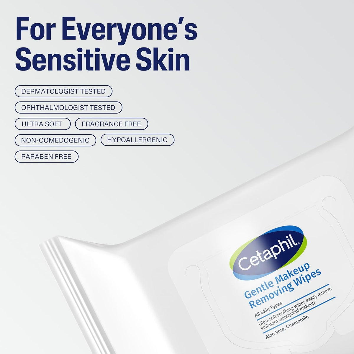 Gentle Makeup Remover Wipes for Sensitive Skin - Fragrance Free, 25 Count
