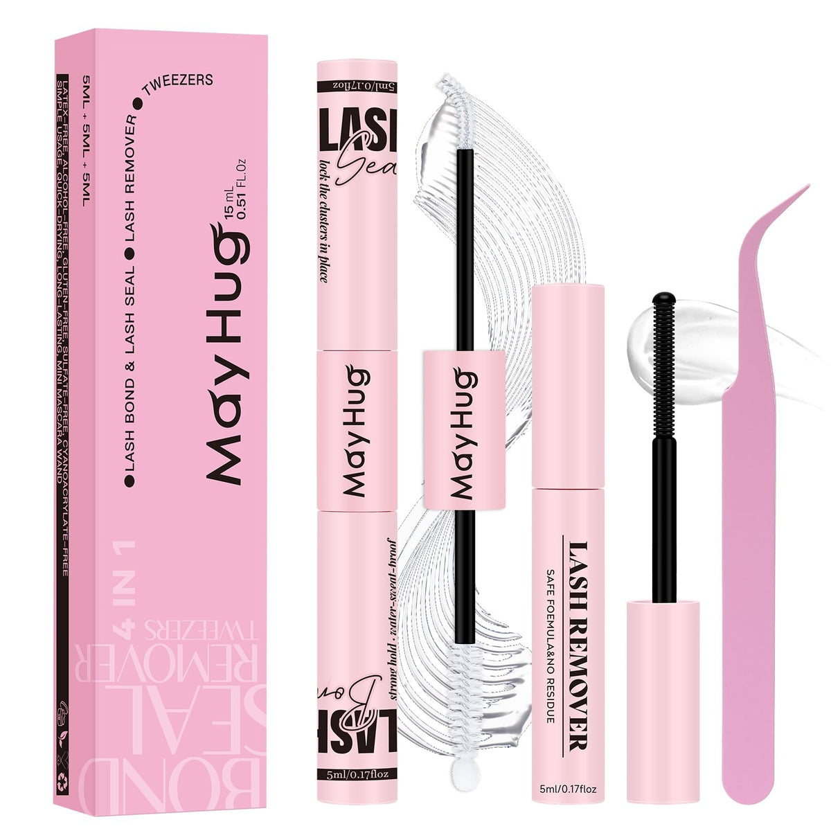 Lash Bond and Seal Kit with Glue Remover Tweezers – 4-in-1 Practice Kit