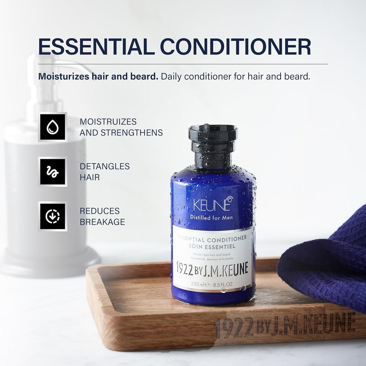 Men's Hair and Beard Conditioner - Moisturizing & Strengthening 8.5 oz