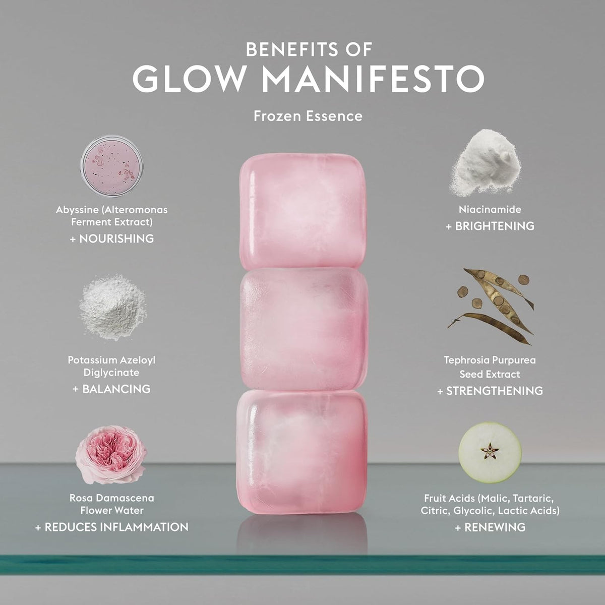 Glow Manifesto Ice Cubes Set of 3 - Hydrating Skin Care & Facial Treatment