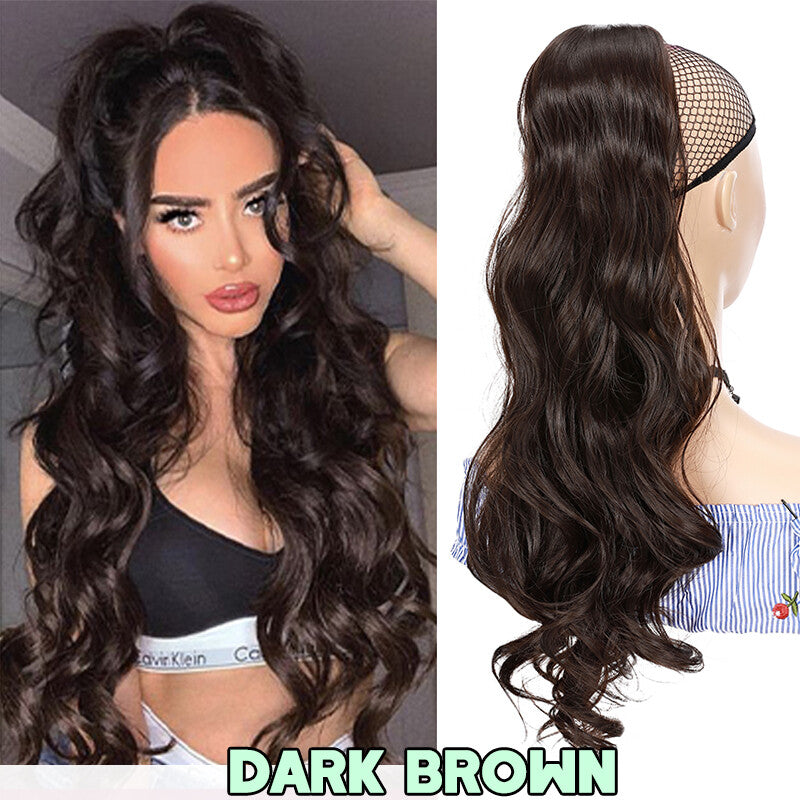 Big Curly Synthetic Ponytail Extensions 200g Thick Clip-In Hair Piece
