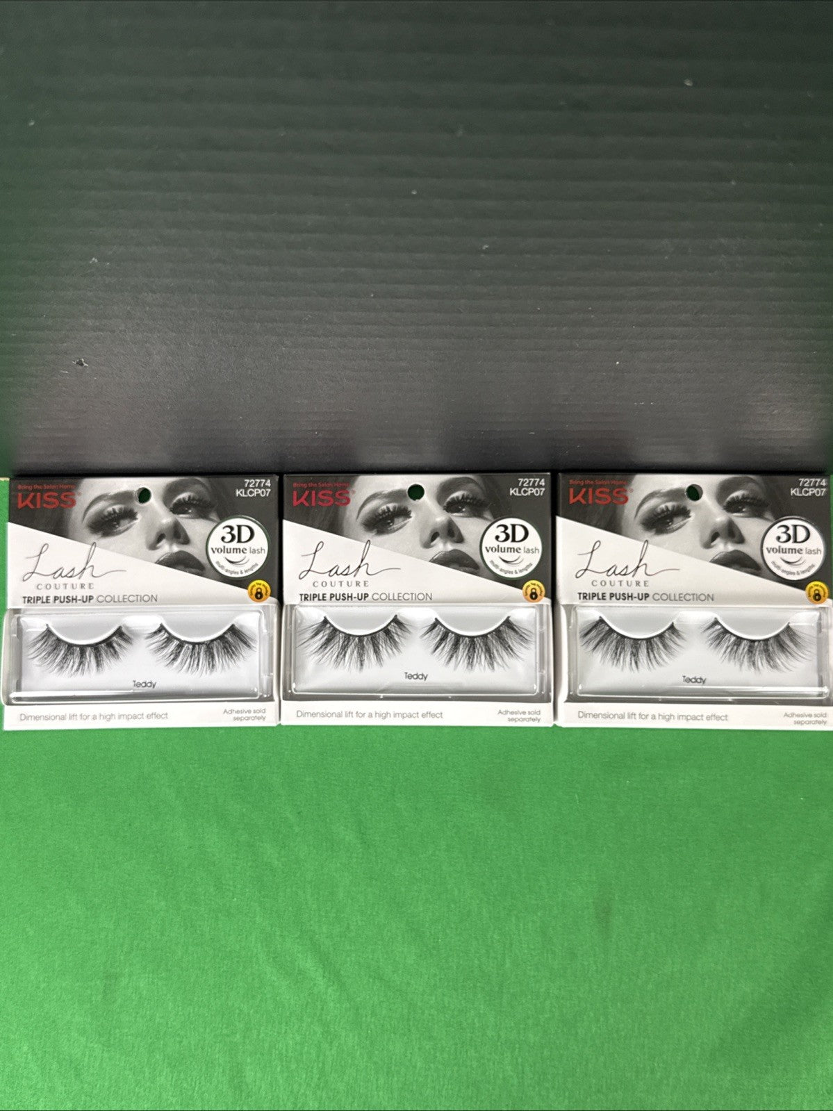 3 Pack Reusable False Eyelash Strips - Push-Up, Voluminous, Eye-Lifting