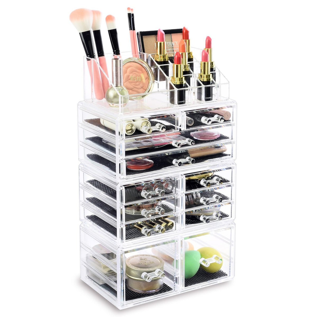 Acrylic Jewelry and Makeup Storage Box Set - 4 Pieces Organizer
