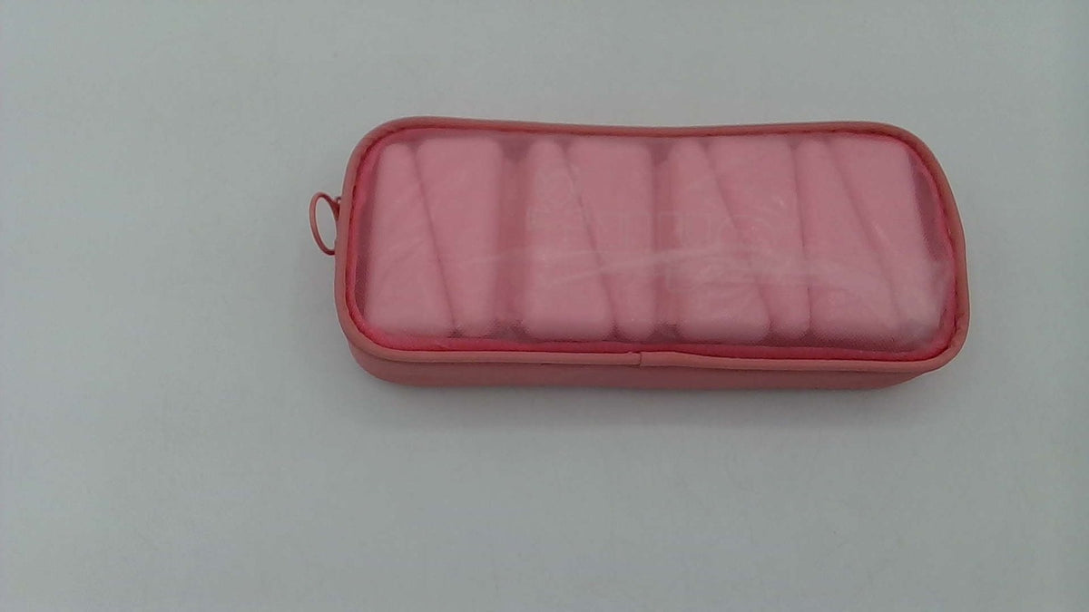 Pink Zippered Pencil Case - Pen Pouch for Office & School Supplies