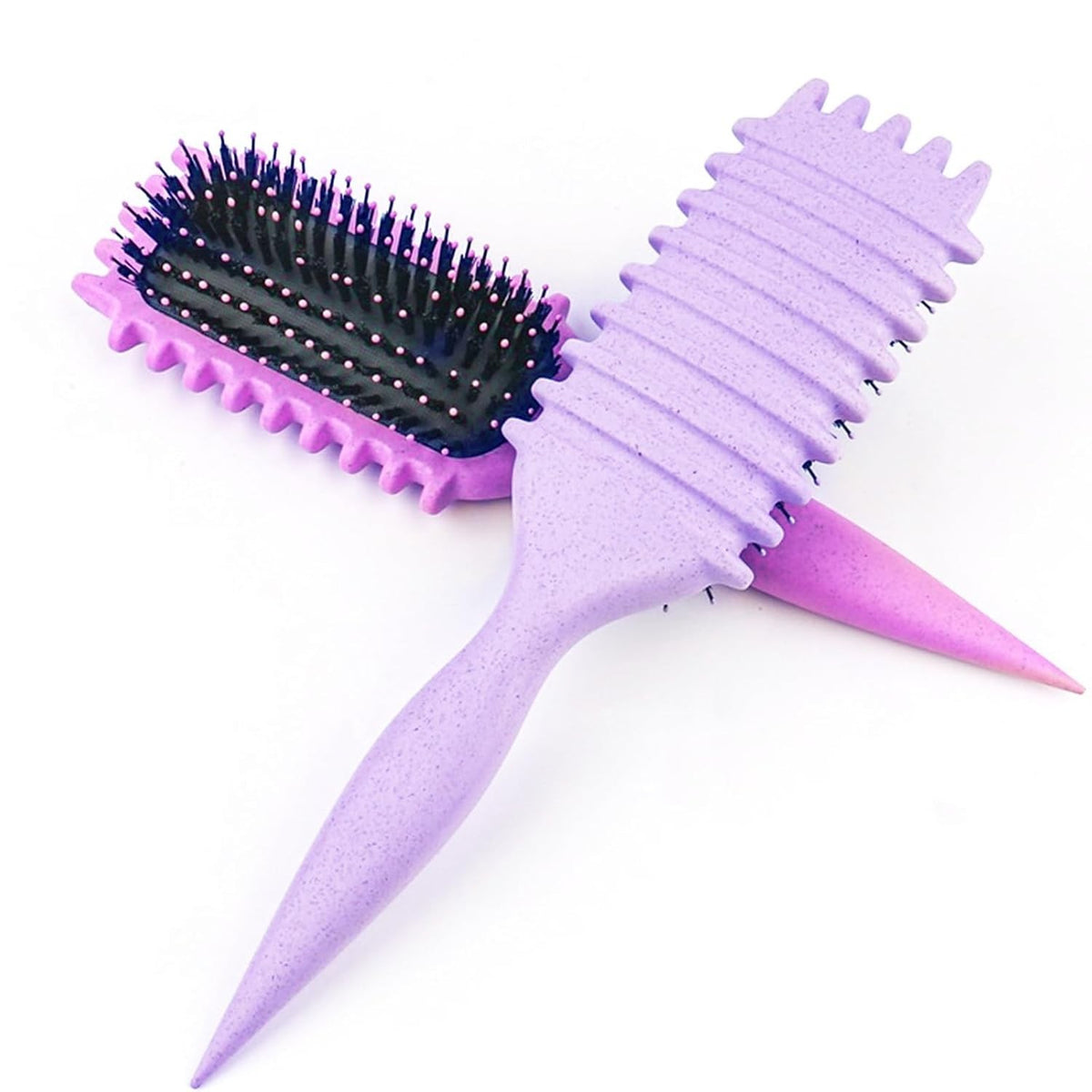 Ergonomic Curl Defining Hair Brush for All Hair Types - Gentle & Lightweight Purple