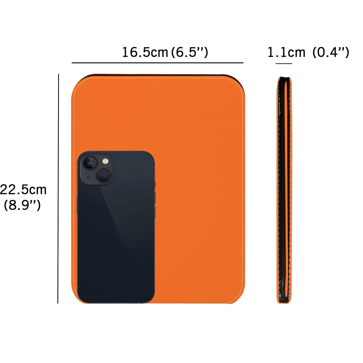 Portable Folding Travel Makeup Mirror with Adjustable Stand - Compact Orange