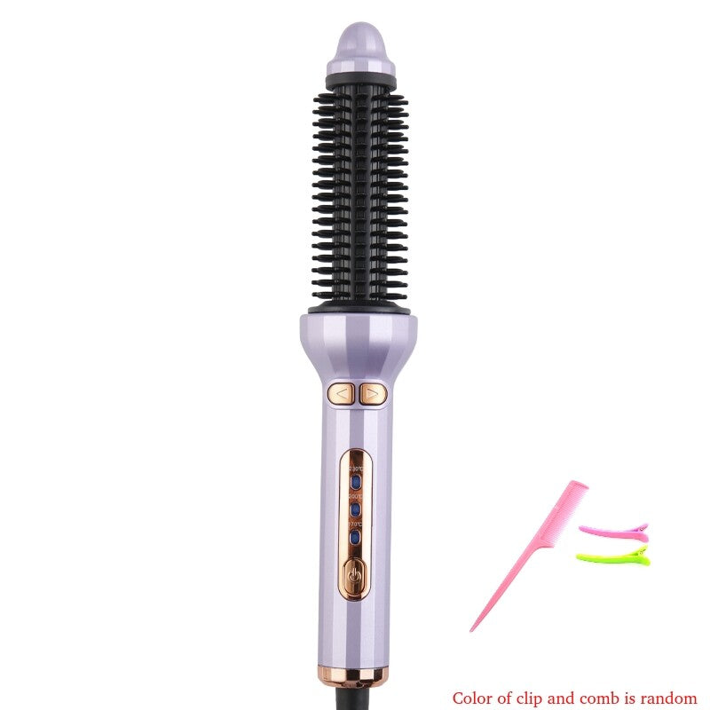Electric Auto Rotating Hair Curler & Straightener Brush with LCD Display