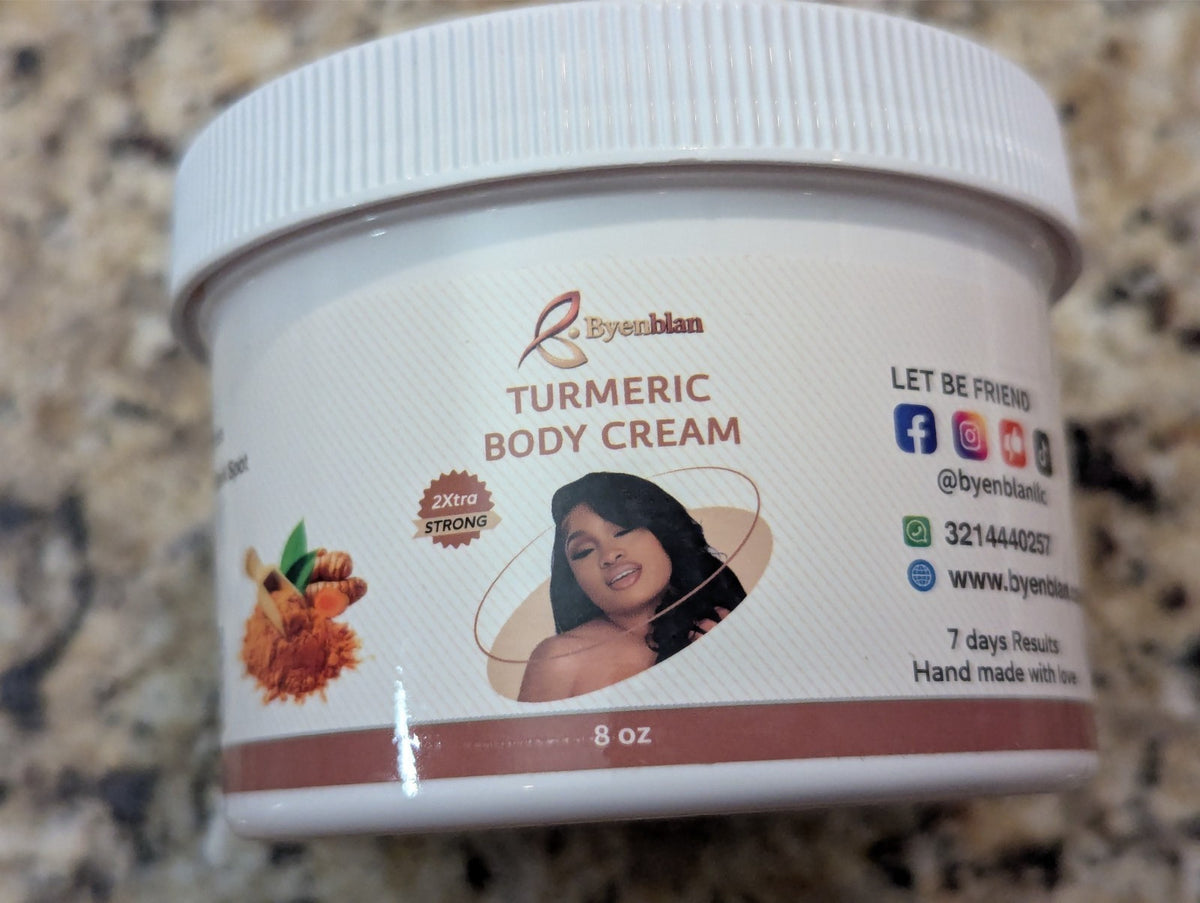 Brightening Turmeric Body Cream - Moisturizing 8 oz for Skin Care