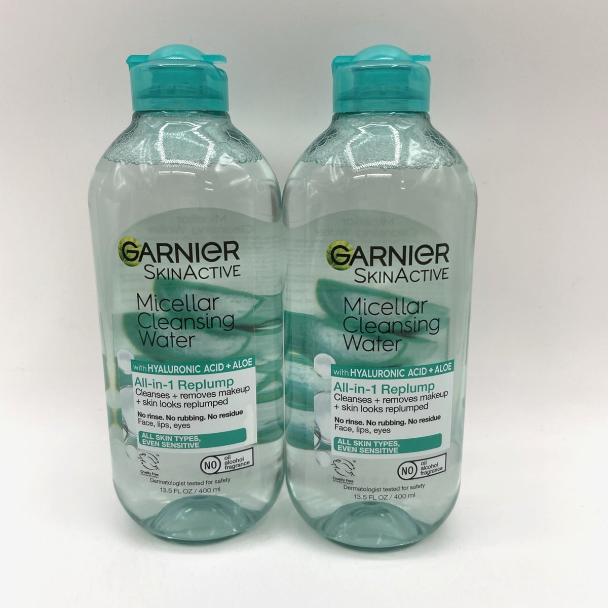 Garnier Micellar Water + Hyaluronic Acid Facial Cleanser & Makeup Remover 2 Pack