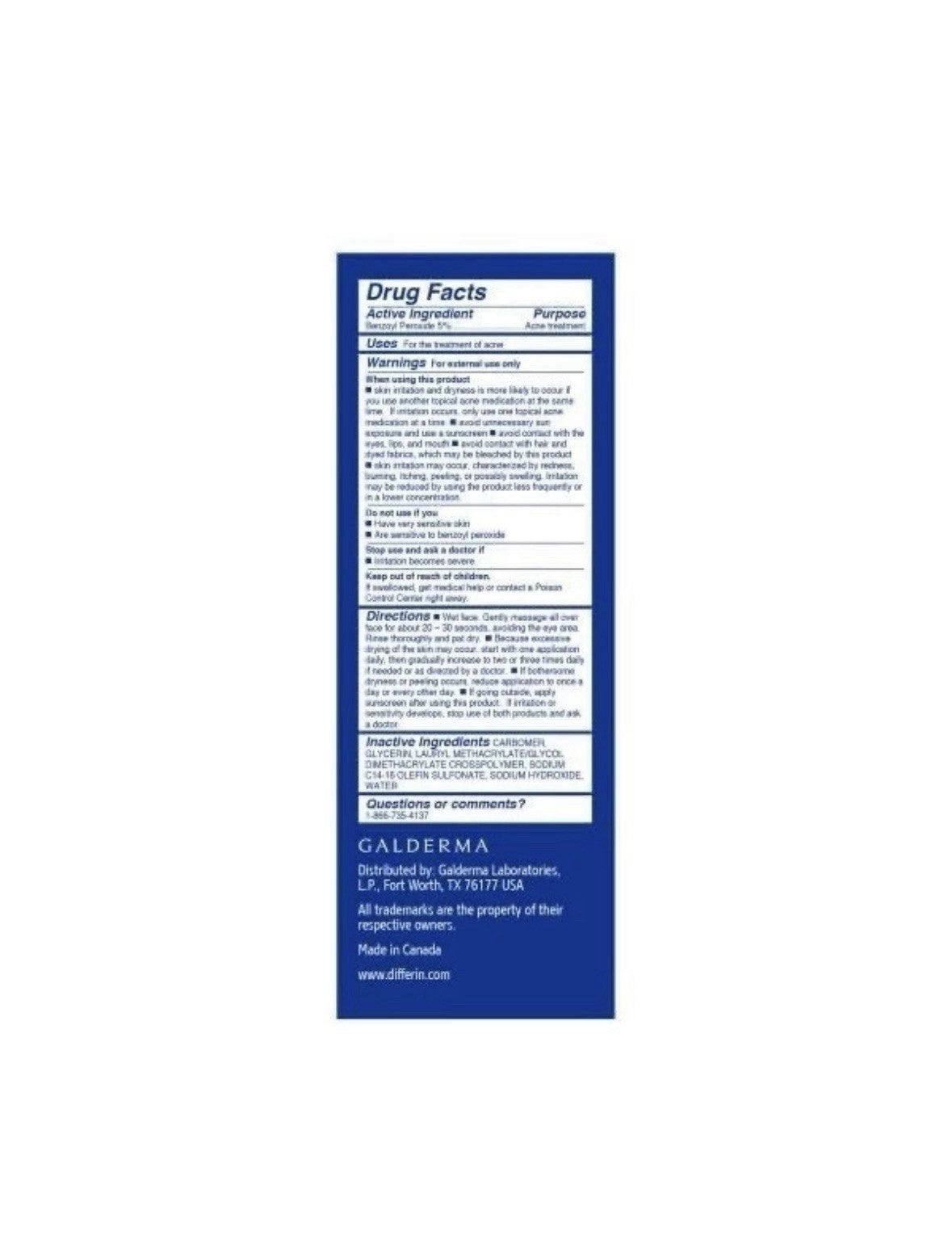 Differin Acne Face Wash with Benzoyl Peroxide - 2 Pack, 4 fl oz