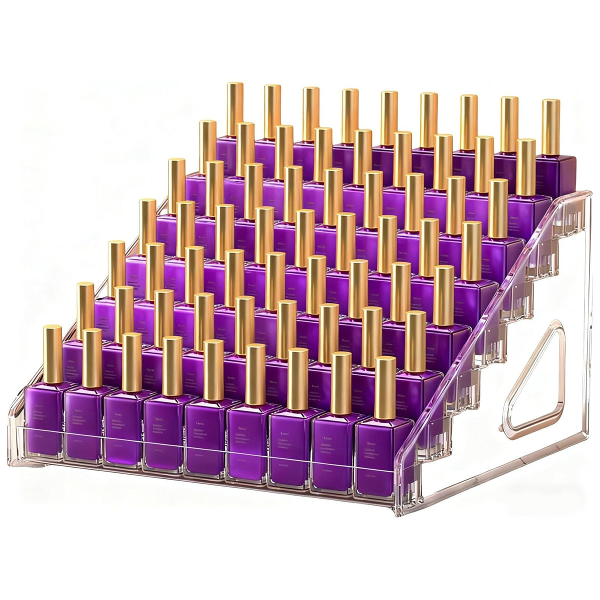 7-Layer Acrylic Nail Polish Display Organizer Case - Detachable & Transparent