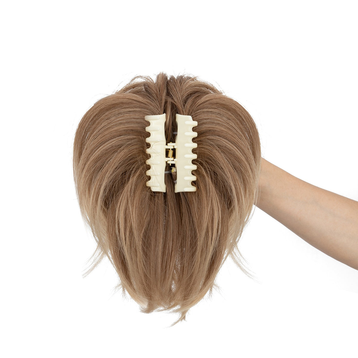 Short Claw Ponytail Extender with Bendable Updo Hair Piece and Claw Clip - Natural Look