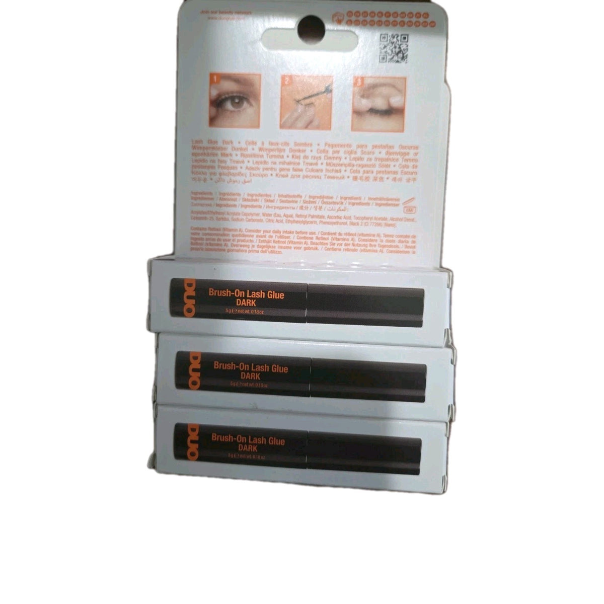 Dark Lash Adhesive for False Eyelashes - Brush-On, Waterproof, 5g