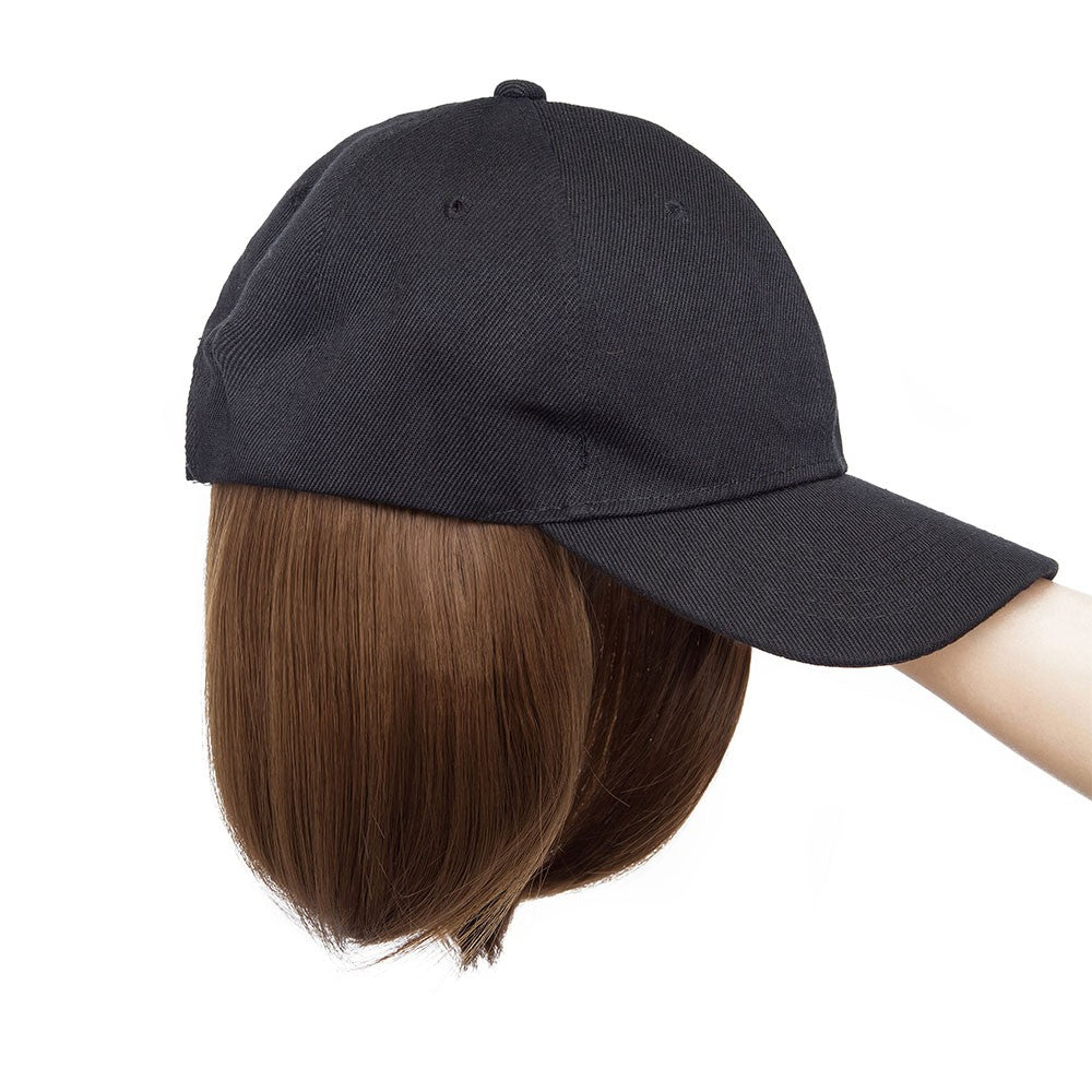 Instant Style 6-Inch Straight Cap Wig with Adjustable Baseball Hat - Synthetic Hair