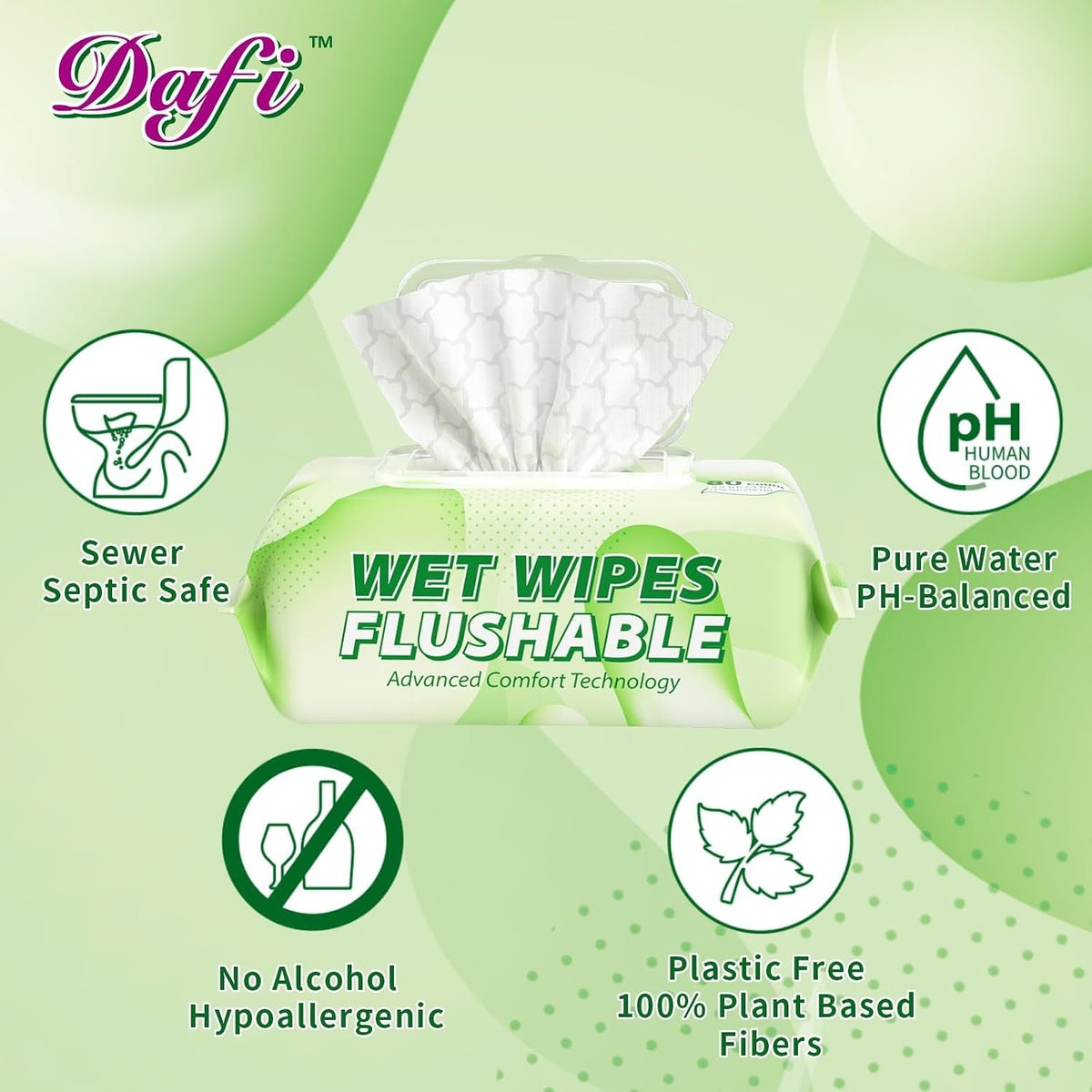 Adult Flushable Wipes 80 Count - Eco-Friendly, Hypoallergenic & Extra Large
