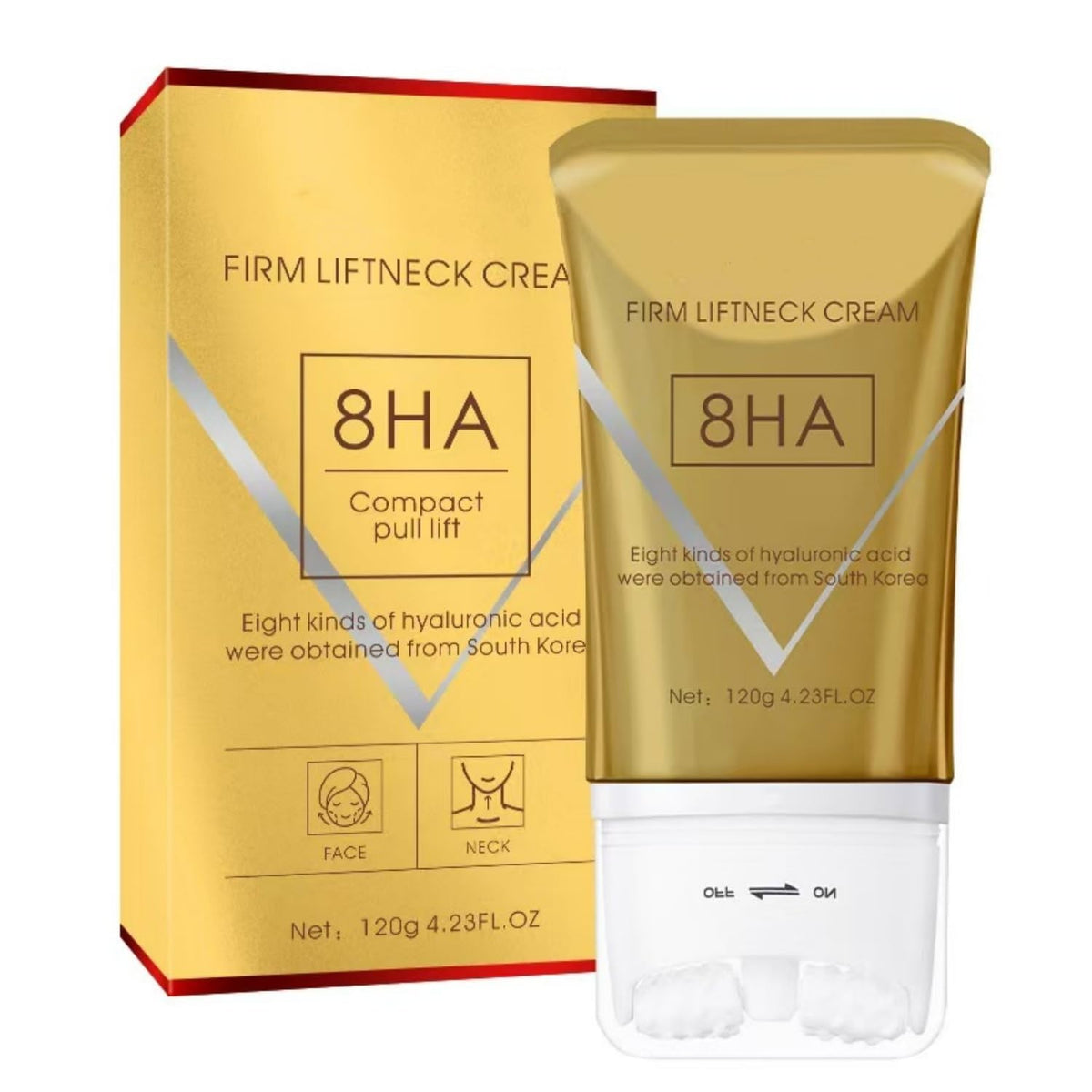 Firming Neck Cream with Roller for Wrinkles & Tightening - 4.2oz