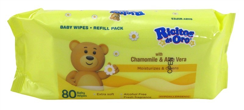 Baby Wipes Refill with Chamomile and Aloe - Hypoallergenic, Alcohol-Free, 80 Count