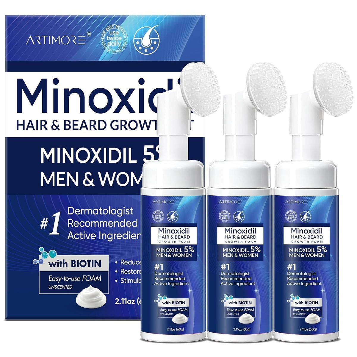 5% Minoxidil Foam for Hair & Beard Growth