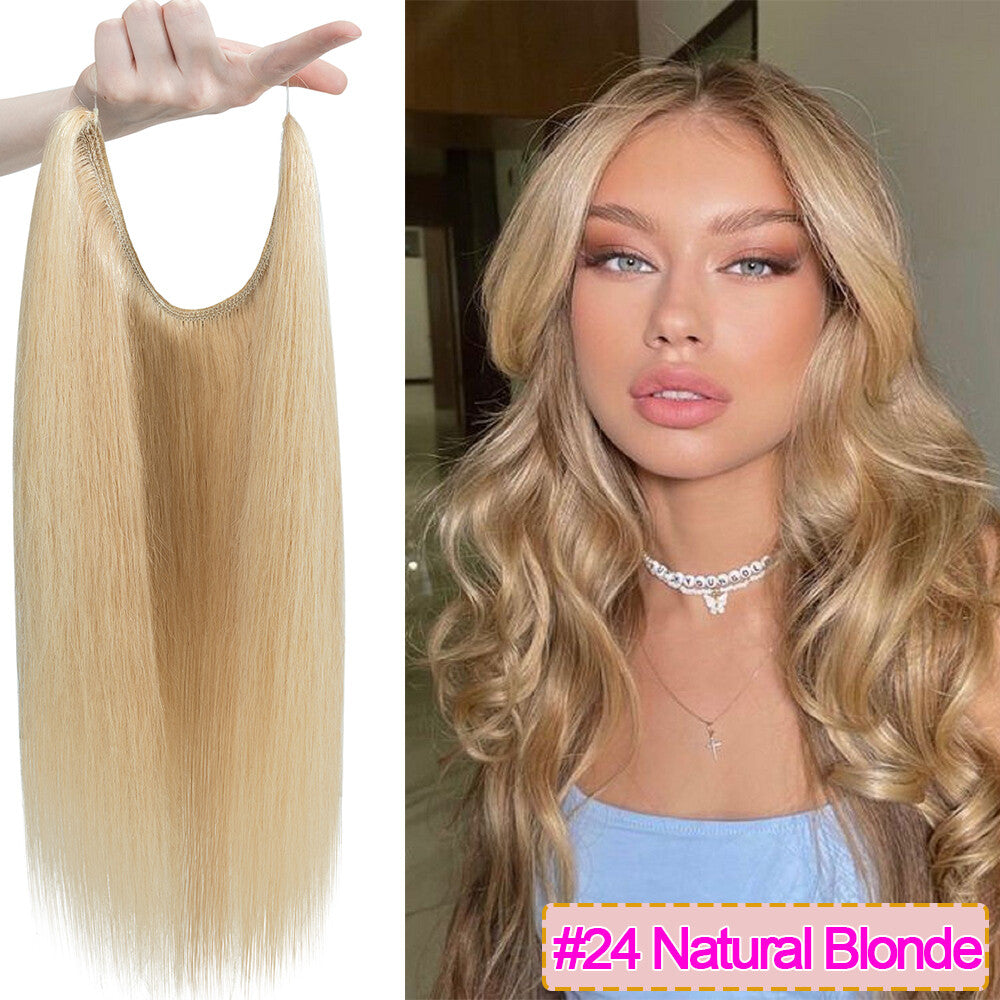 Invisible Wire Clip-In Hair Extensions - 100% Remy Human Hair, Easy to Wear