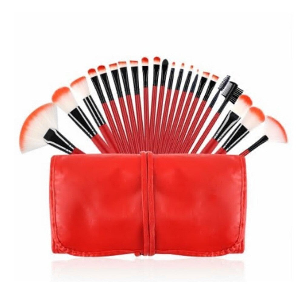 22Pcs Professional Makeup Brush Set with Case - Powder, Foundation, Eyebrow & Blush Brushes