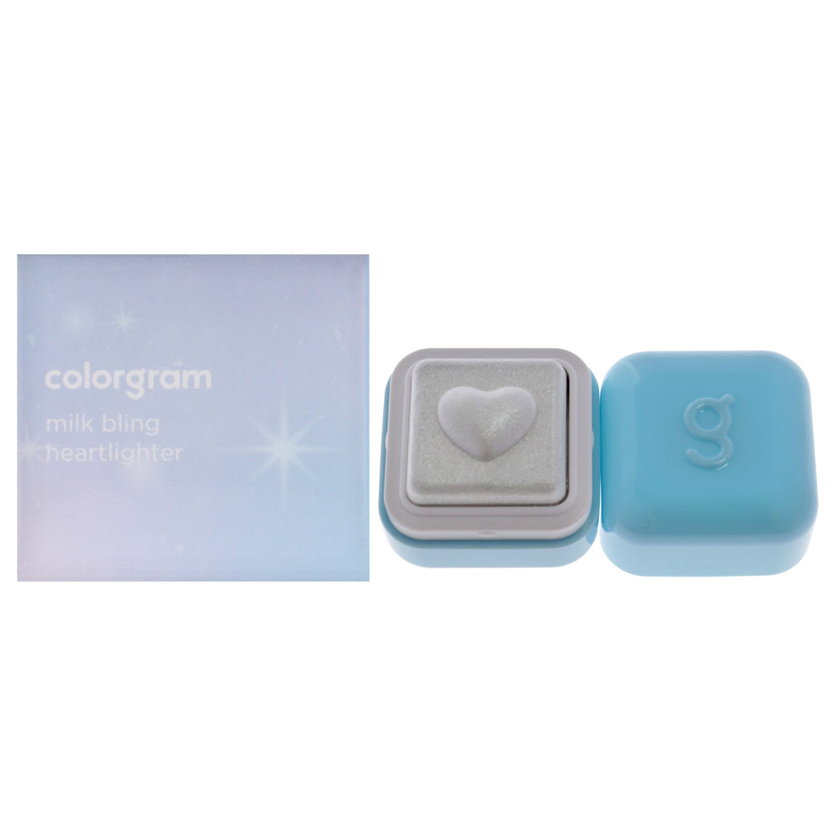 Women’s Heart-Shaped Highlighter - Bubbles Blue Shimmery Glow Makeup