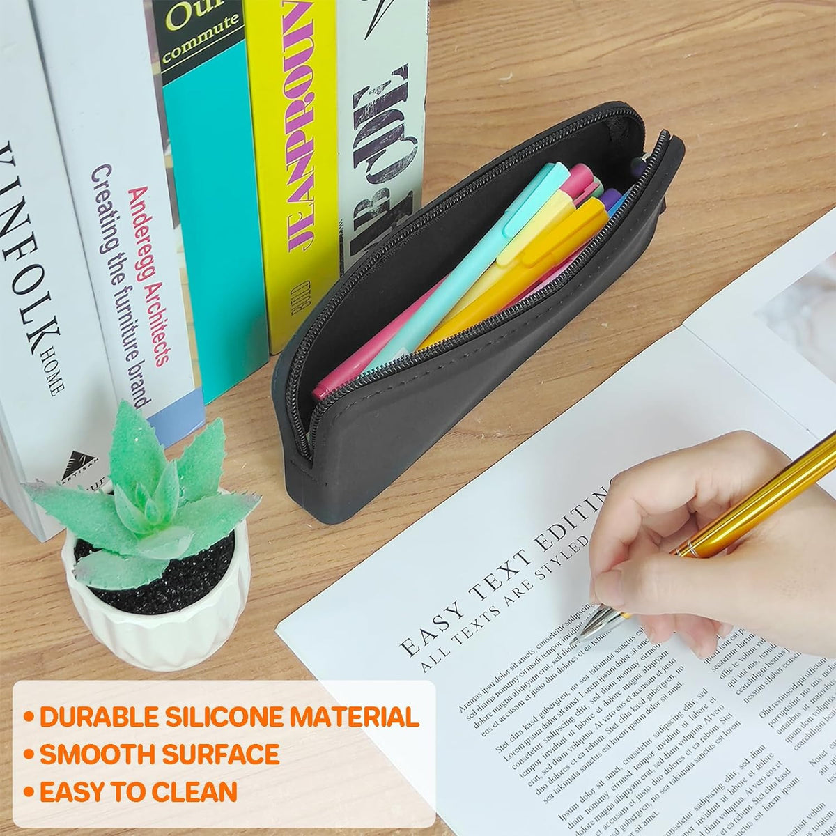 Silicone Waterproof Pencil Case - Multifunctional Cosmetic Bag for Travel