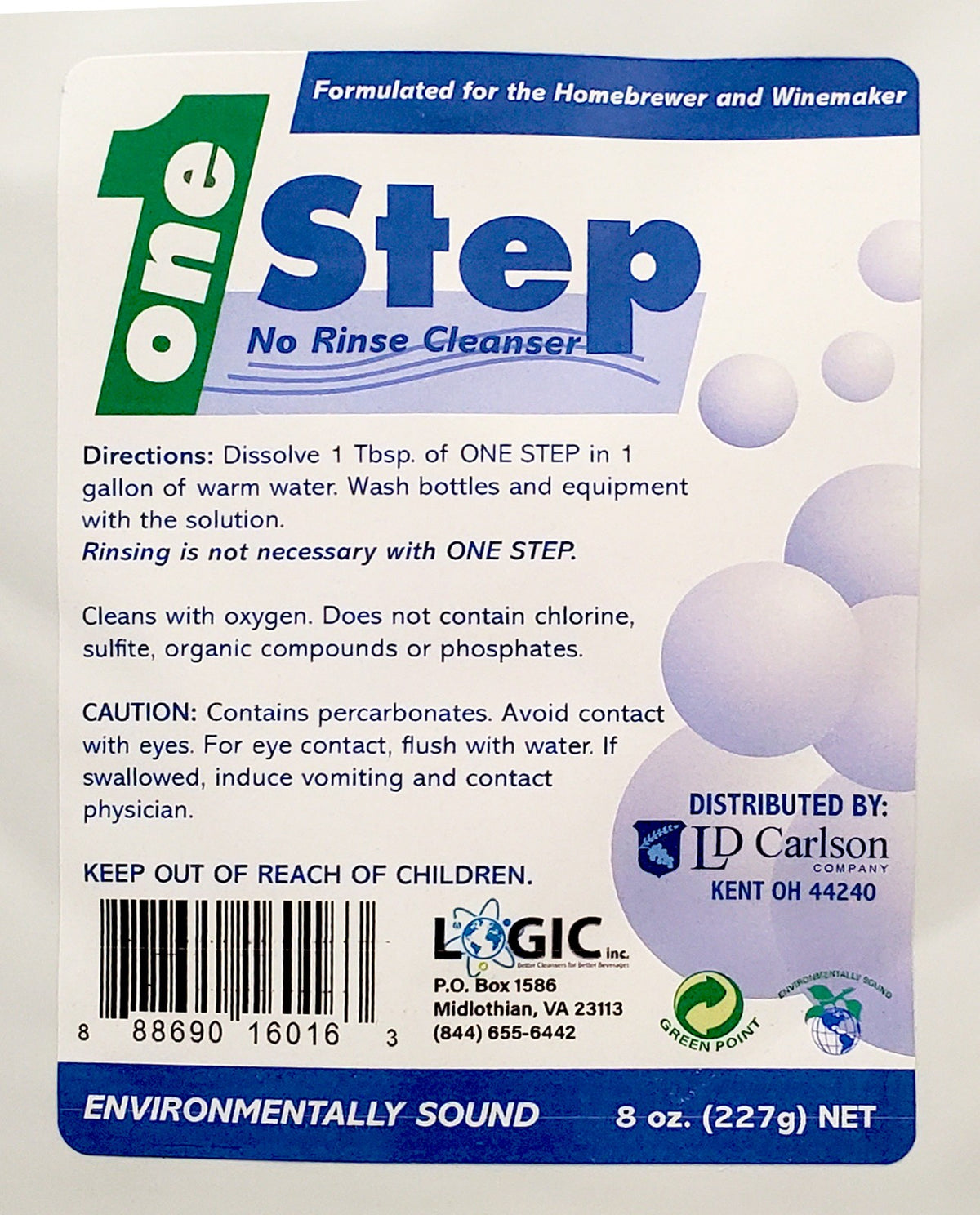 8 oz. Non-Toxic No-Rinse Beer and Wine Equipment Cleaner - Environmentally Friendly