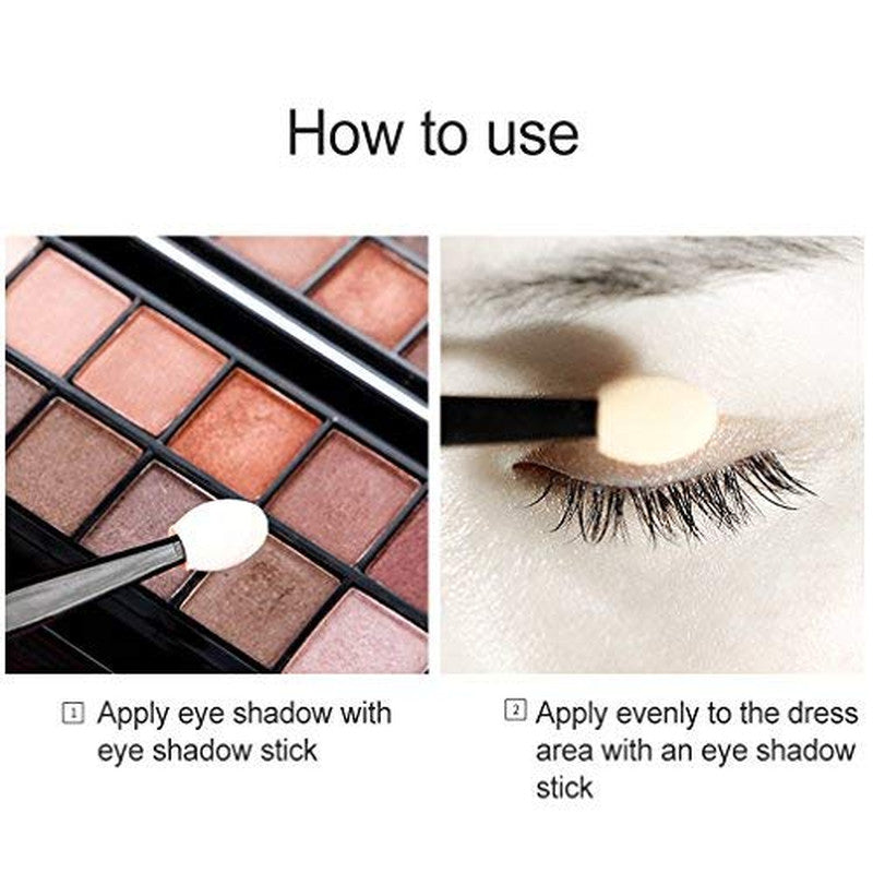 Disposable Eyeshadow Makeup Brushes Set - 200 Soft Sponge-Tipped Dual-Side Applicators