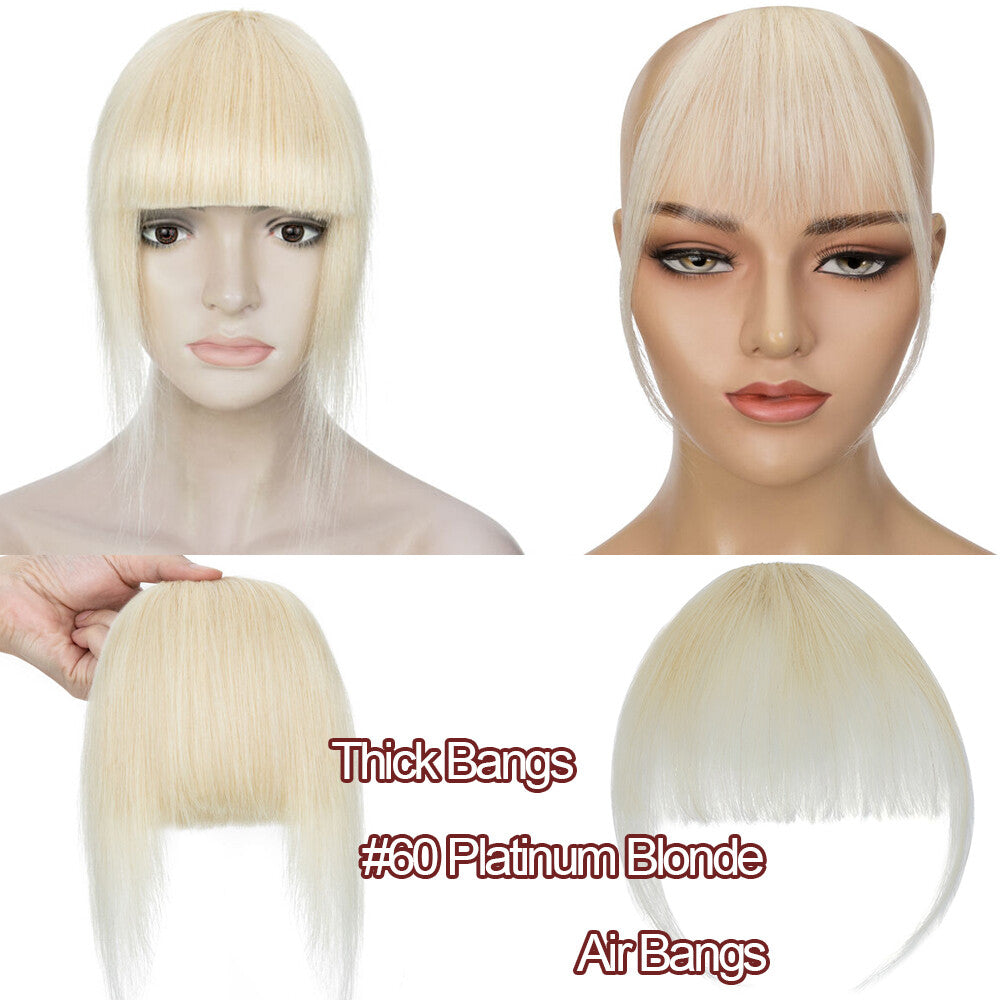 Clip-In Human Hair Bangs Extensions - Thick, Wispy, French & Air Styles